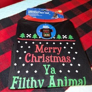 Vibrant Holiday Pet Tee in Black